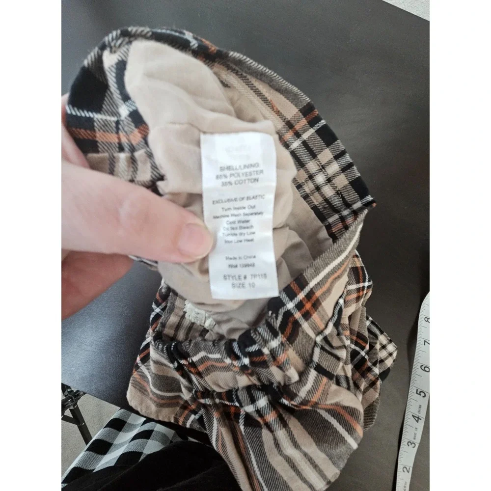Girls Plaid Skirt Size 10 Brown Beige Lined Elastic Waist‎ Preppy Academia Fall - Picture 4 of 6